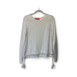 Lilly Pulitzer white Long Sleeve Sweater Top with Tassels size M